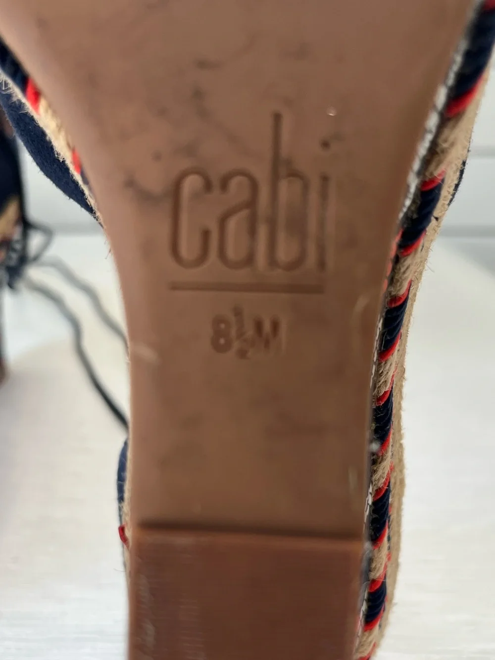 CAbi Navy Suede Lace-Up Espadrille Wedge Sandals